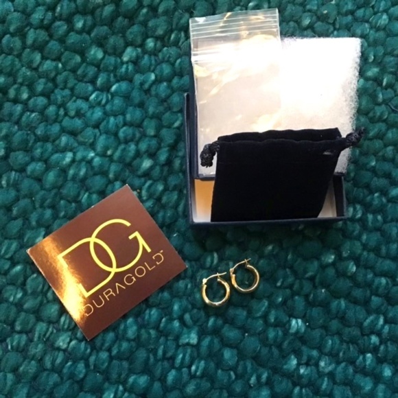 Duragold Jewelry - 14k Yellow Gold Half-Round Hoop Earrings Duragold